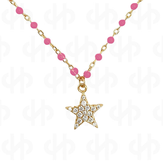 Get Your Star | | Necklace Pink Enamel
