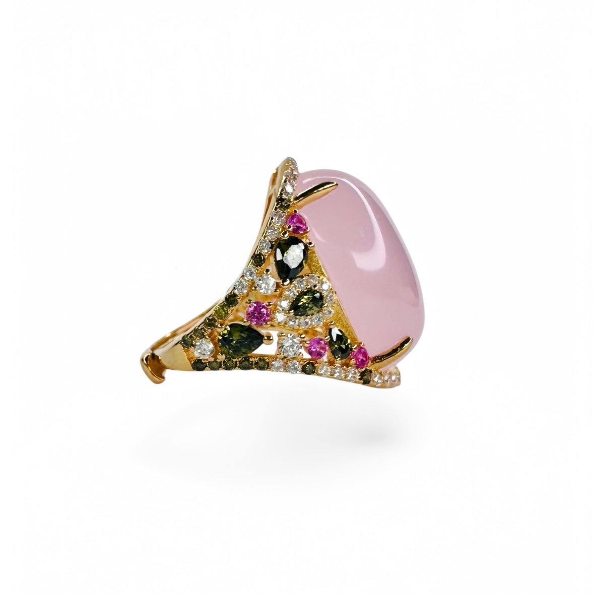 Oval Passion Ring with Swaroski stones | Pink
