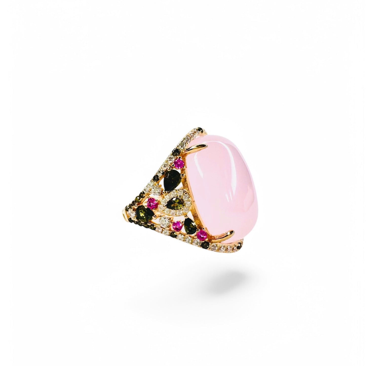 Oval Passion Ring with Swaroski stones | Pink