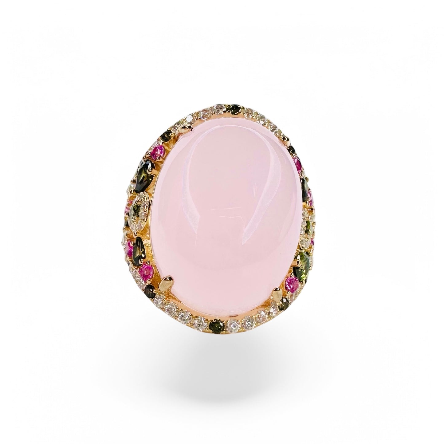 Oval Passion Ring with Swaroski stones | Pink