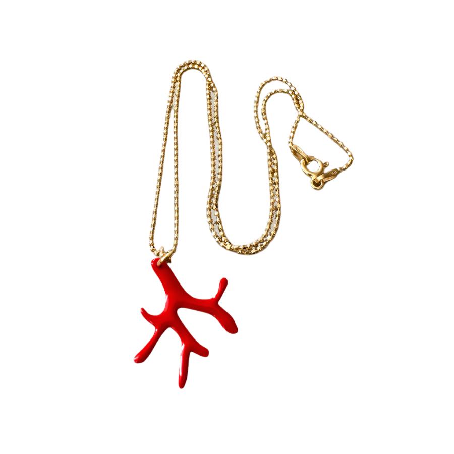 Red Enamel Coral necklace