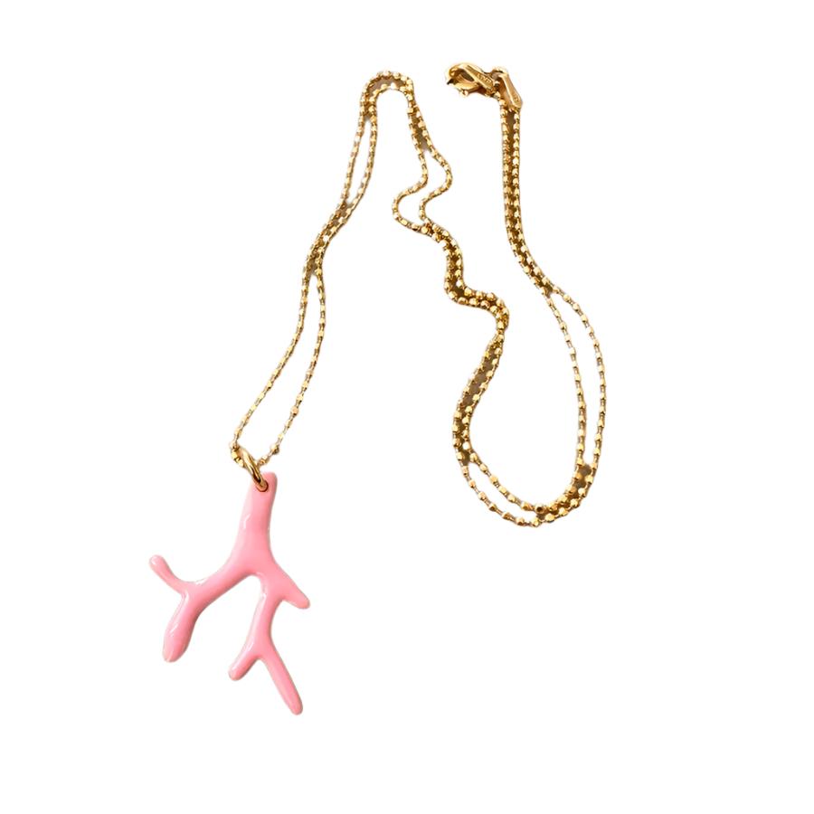 Coral Necklace | Pink Enamel