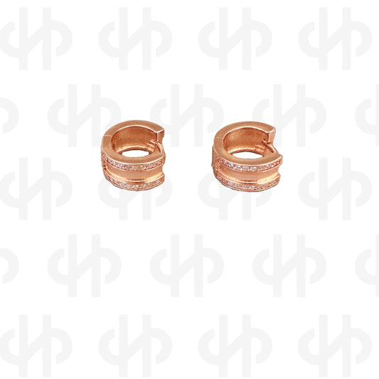 Sophisticated and classic earrings with cubic zirconia | Rosé