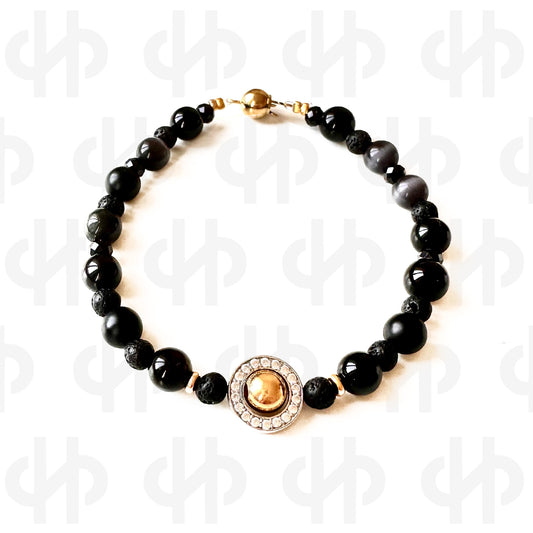 The Gold Collection Bracelet | Lava, Agat, Onyx, Rock Crystal
