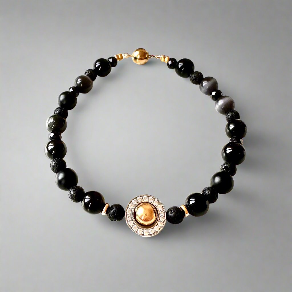 The Gold Collection Bracelet | Lava, Agat, Onyx, Rock Crystal