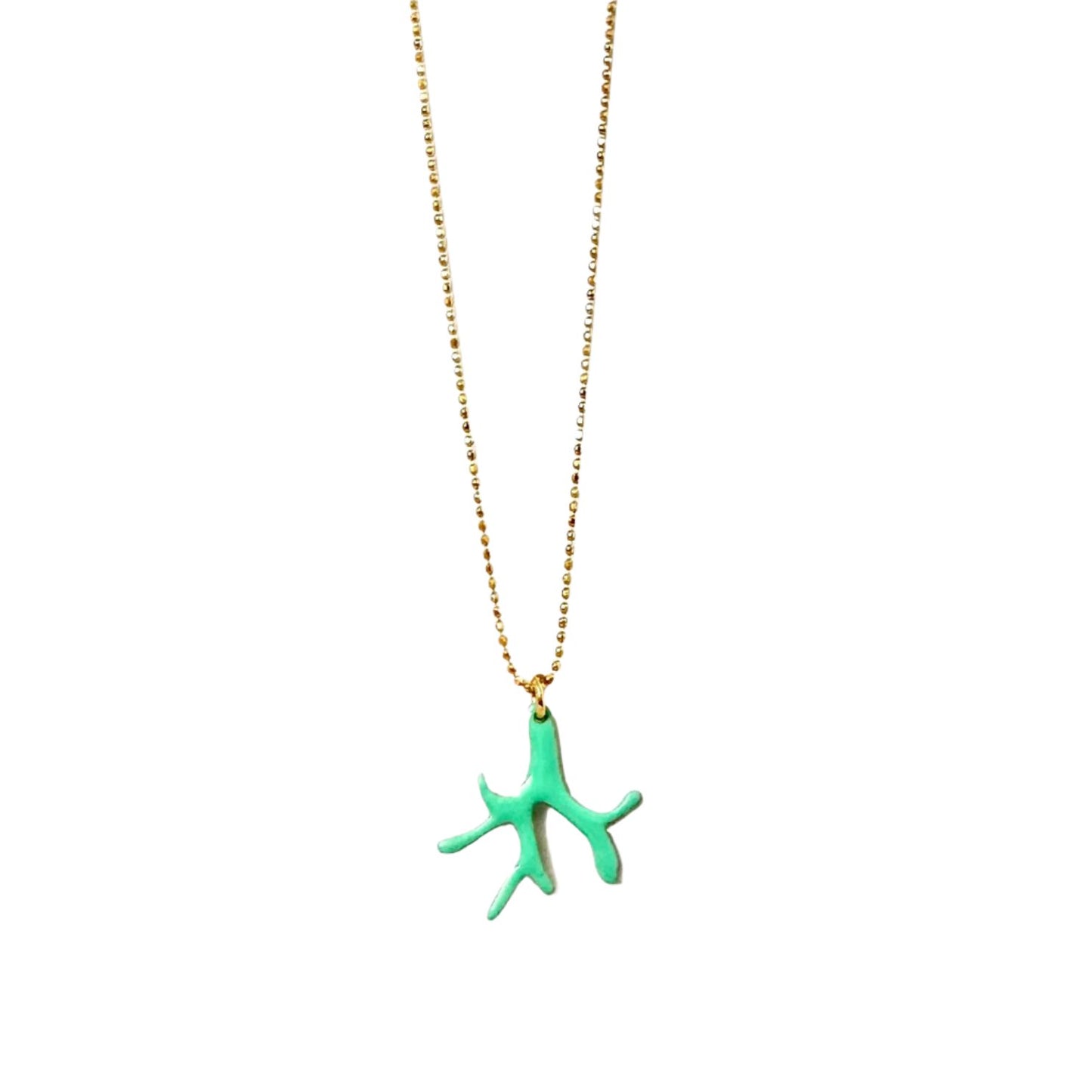 Coral Necklace | Turquoise Enamel