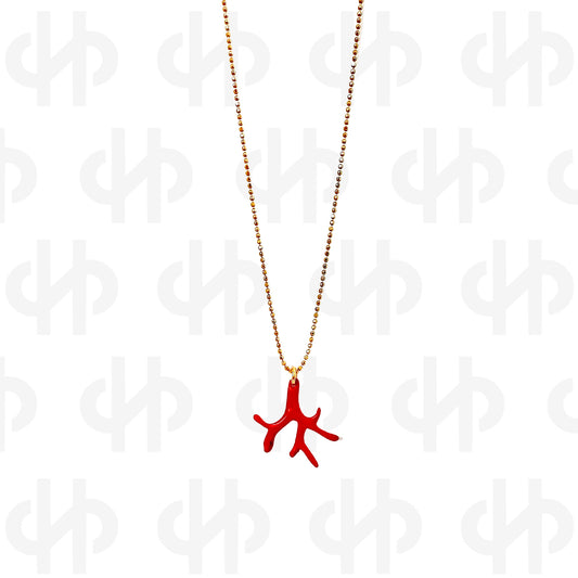 Red Enamel Coral necklace