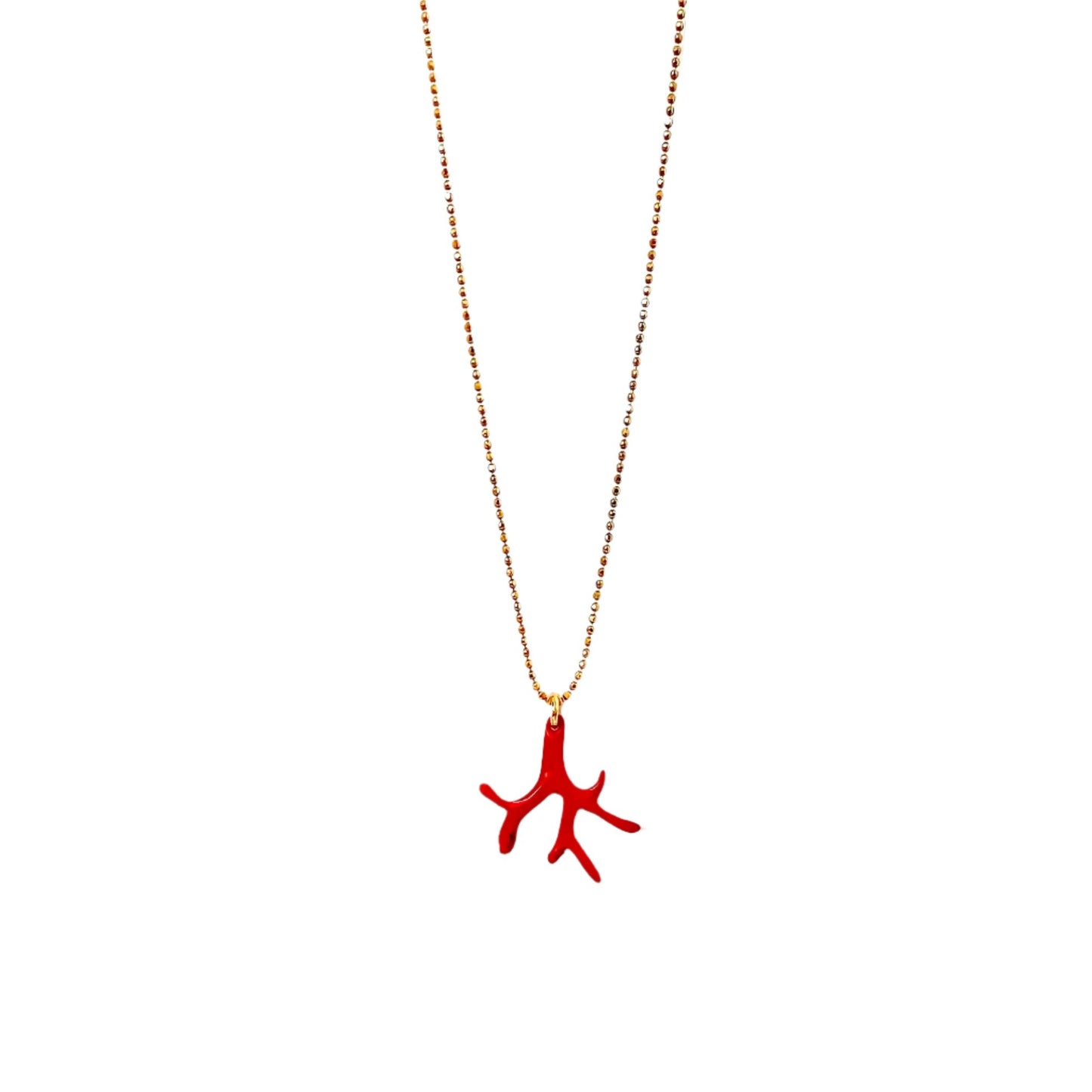 Red Enamel Coral necklace
