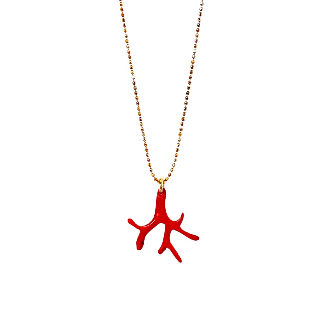Red Enamel Coral necklace