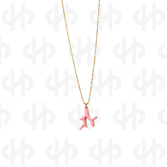 Coral Necklace | Pink Enamel