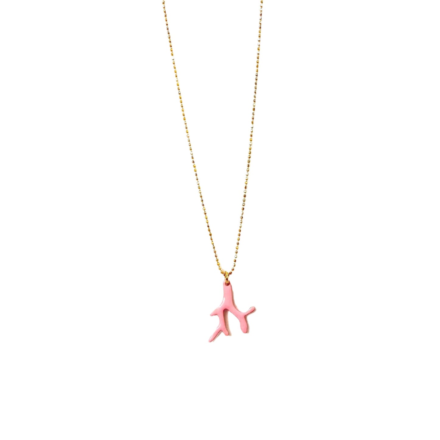 Coral Necklace | Pink Enamel