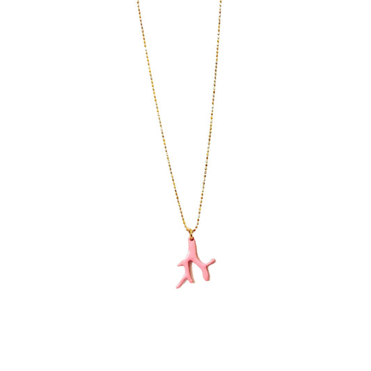 Coral Necklace | Pink Enamel