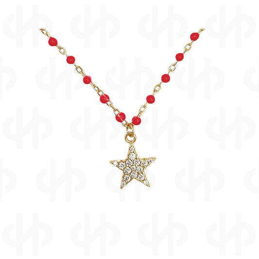 Get Your Star | | Necklace Red Enamel
