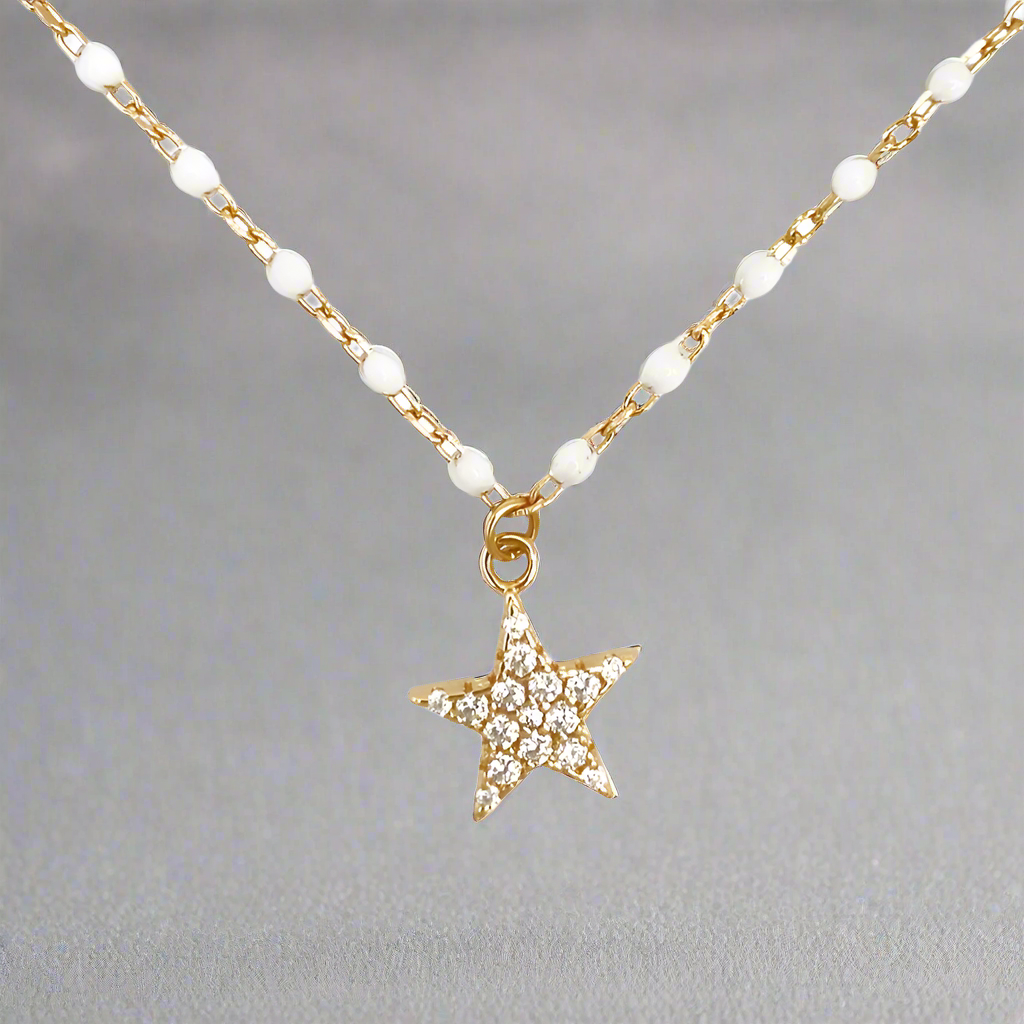 Get Your Star | Necklace White Enamel