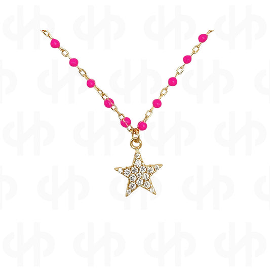 Get Your Star | Necklace Fuxia Enamel