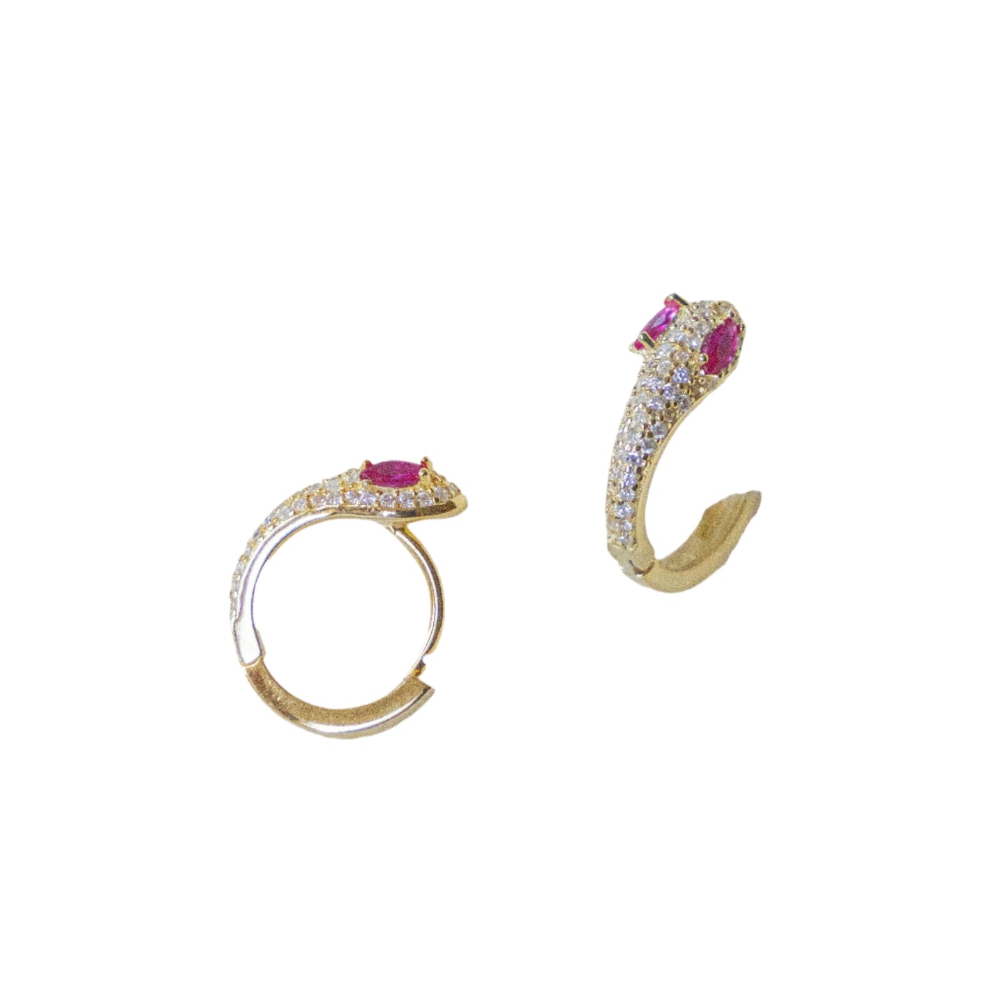 Round snake earrings