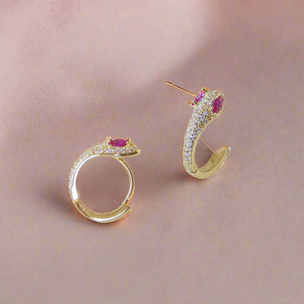 Round snake earrings