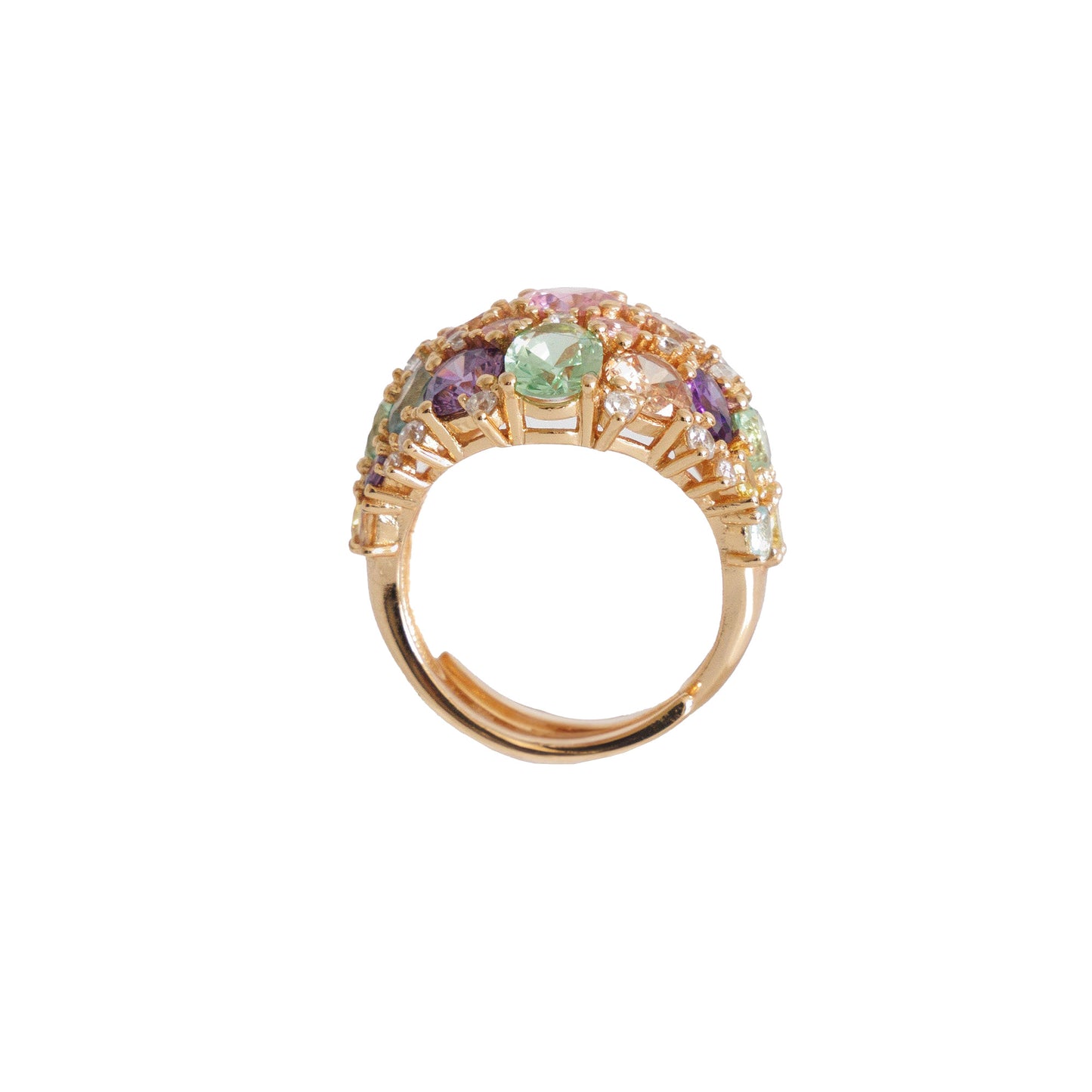 Ring with multicolor Swaroswki stones