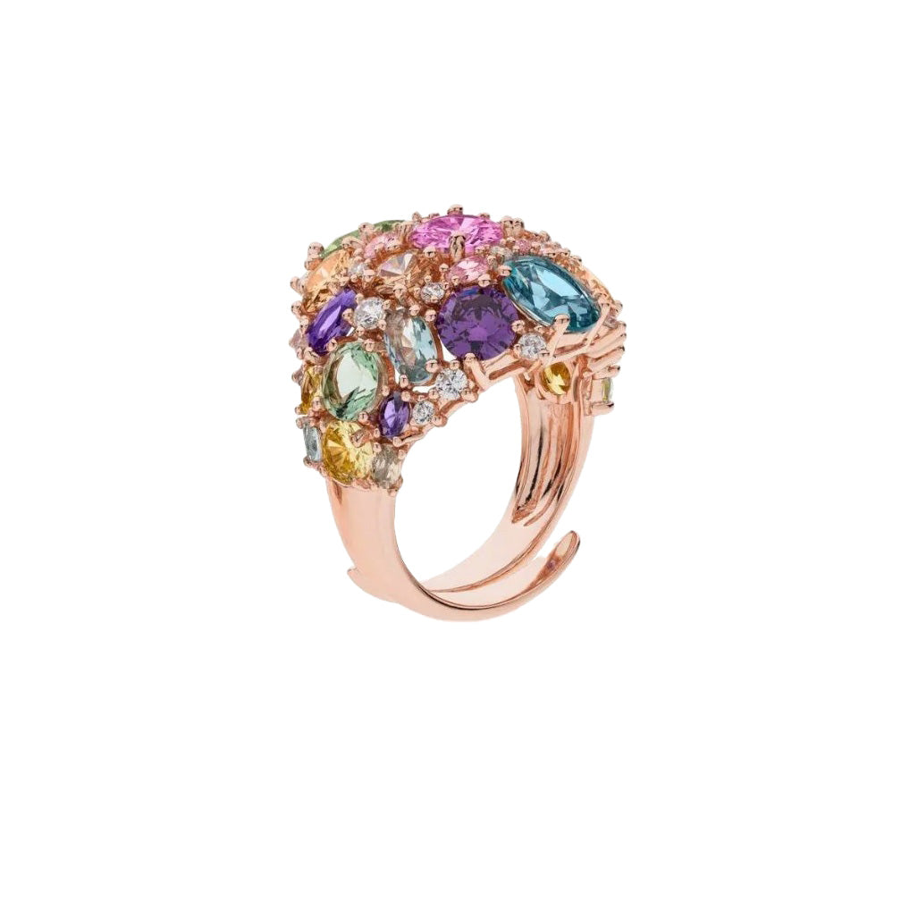 Ring with multicolor Swaroswki stones