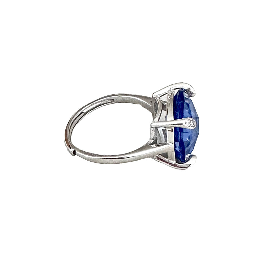 Blue spark crystal ring