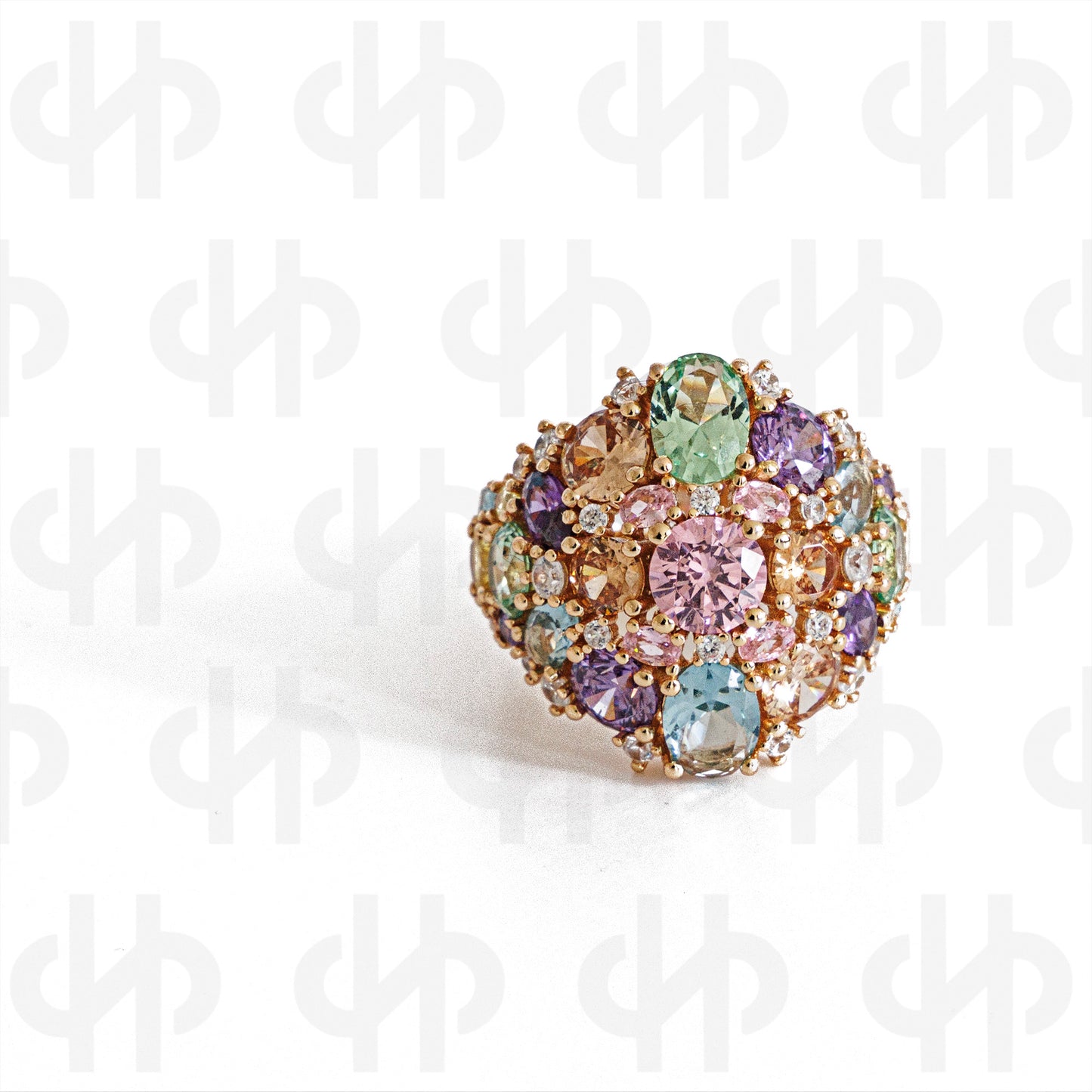 Ring with multicolor Swaroswki stones