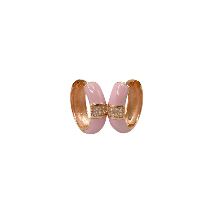 Hoop Earrings with Enamel | Pink