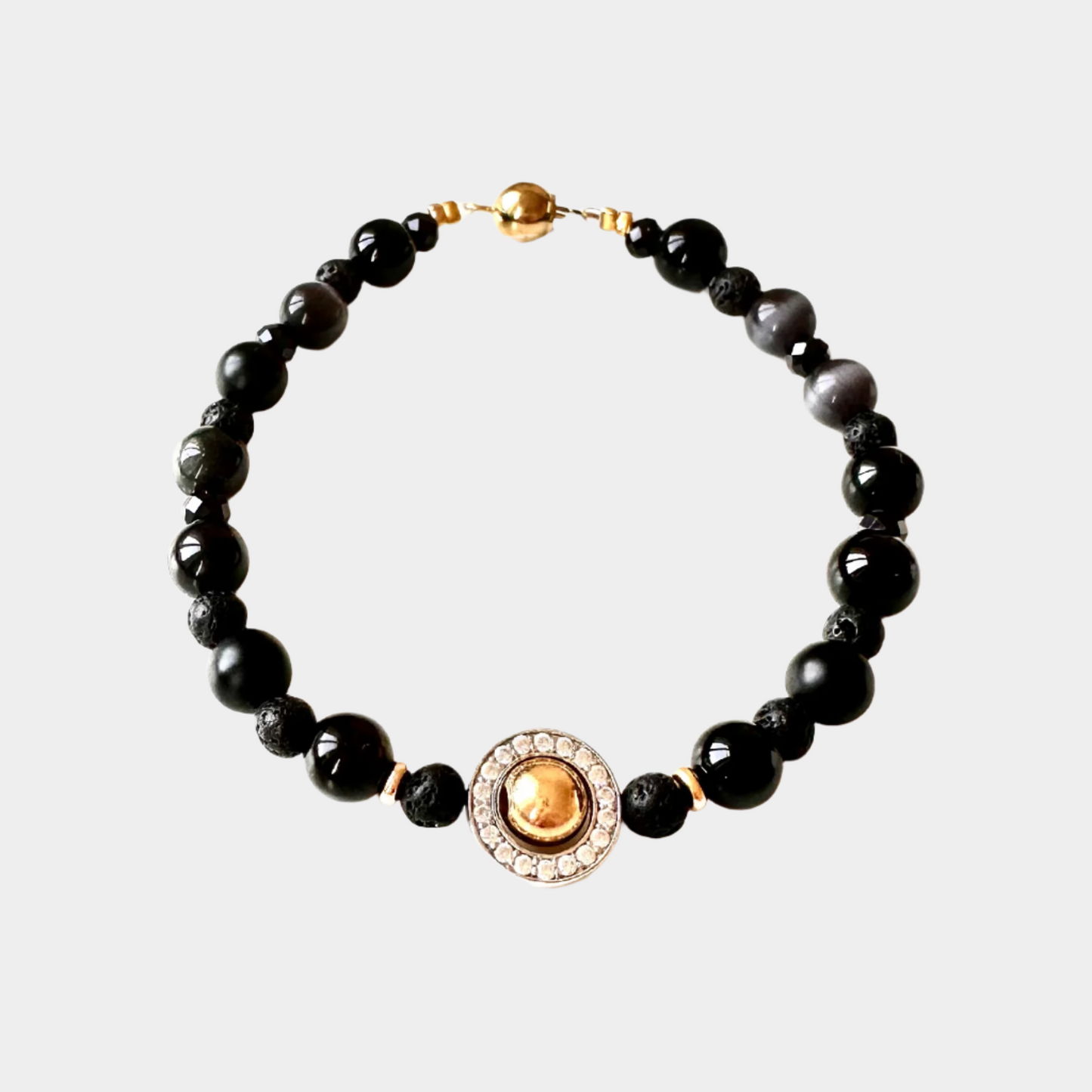 The Gold Collection Bracelet | Lava, Agat, Onyx, Rock Crystal