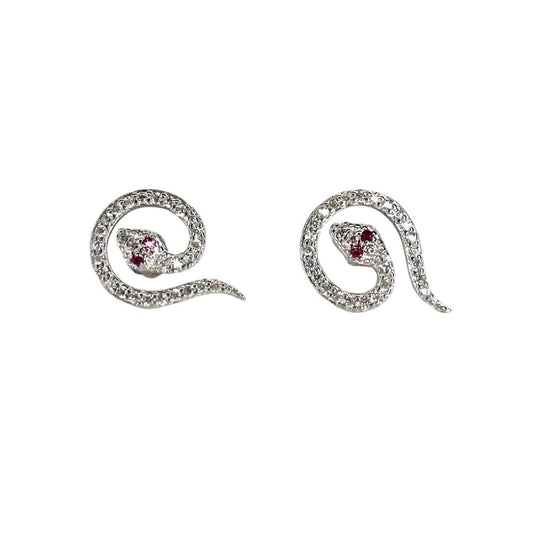 Snake Earrrings with Rubies