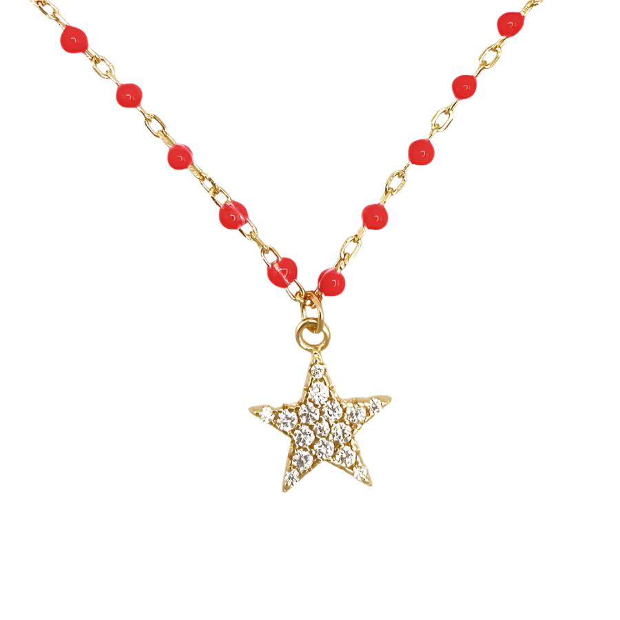 Get Your Star | | Necklace Red Enamel