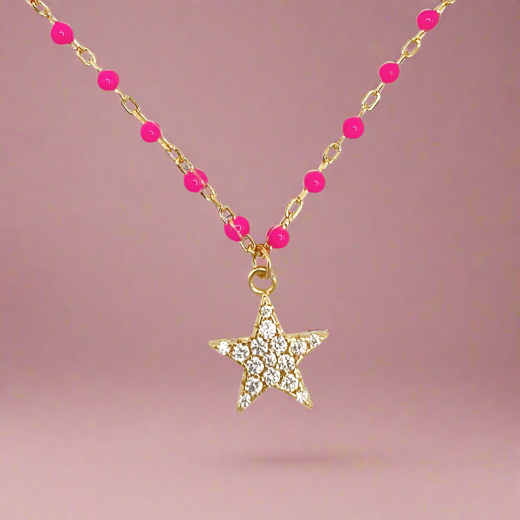 Get Your Star | Necklace Fuxia Enamel