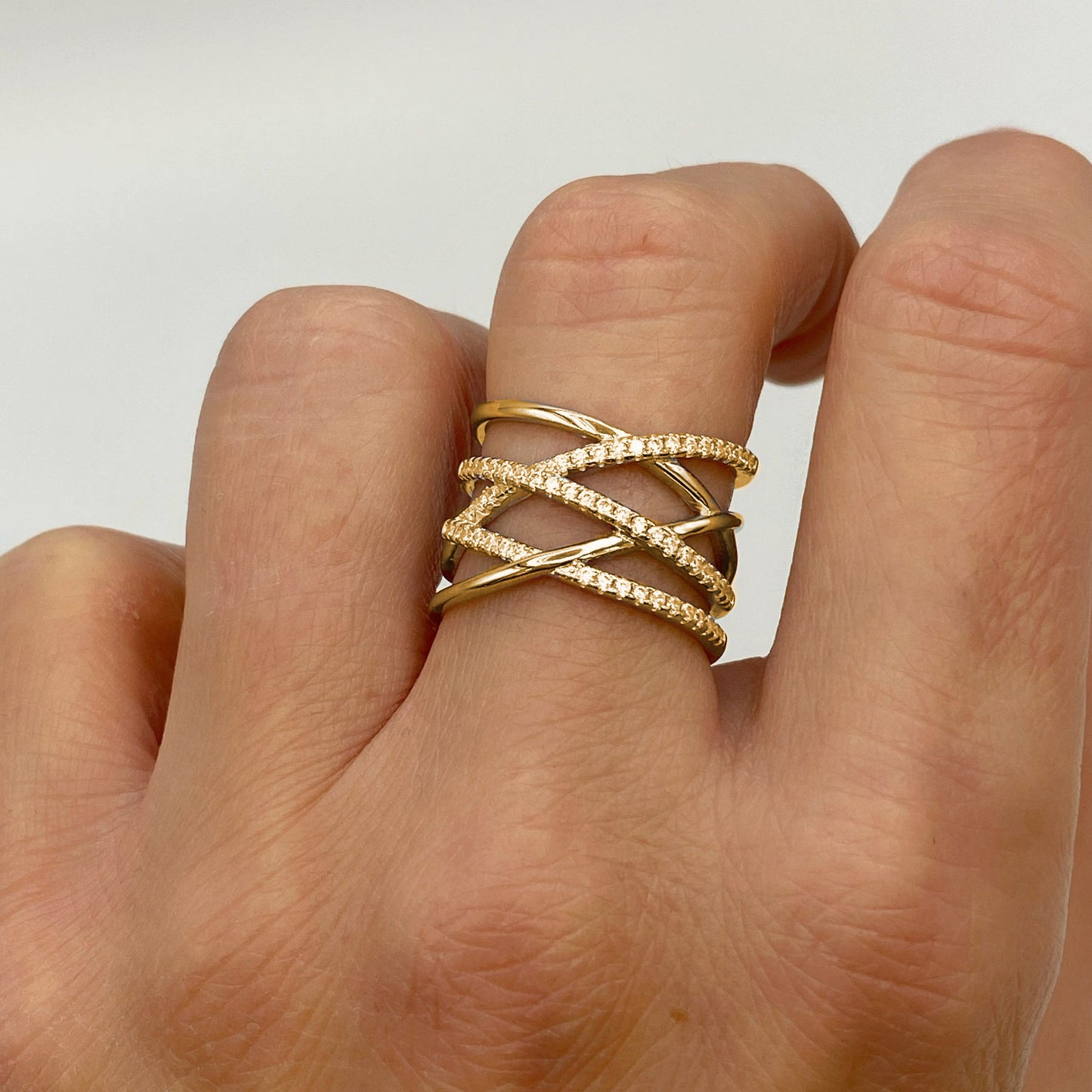 Cross Lines Ring