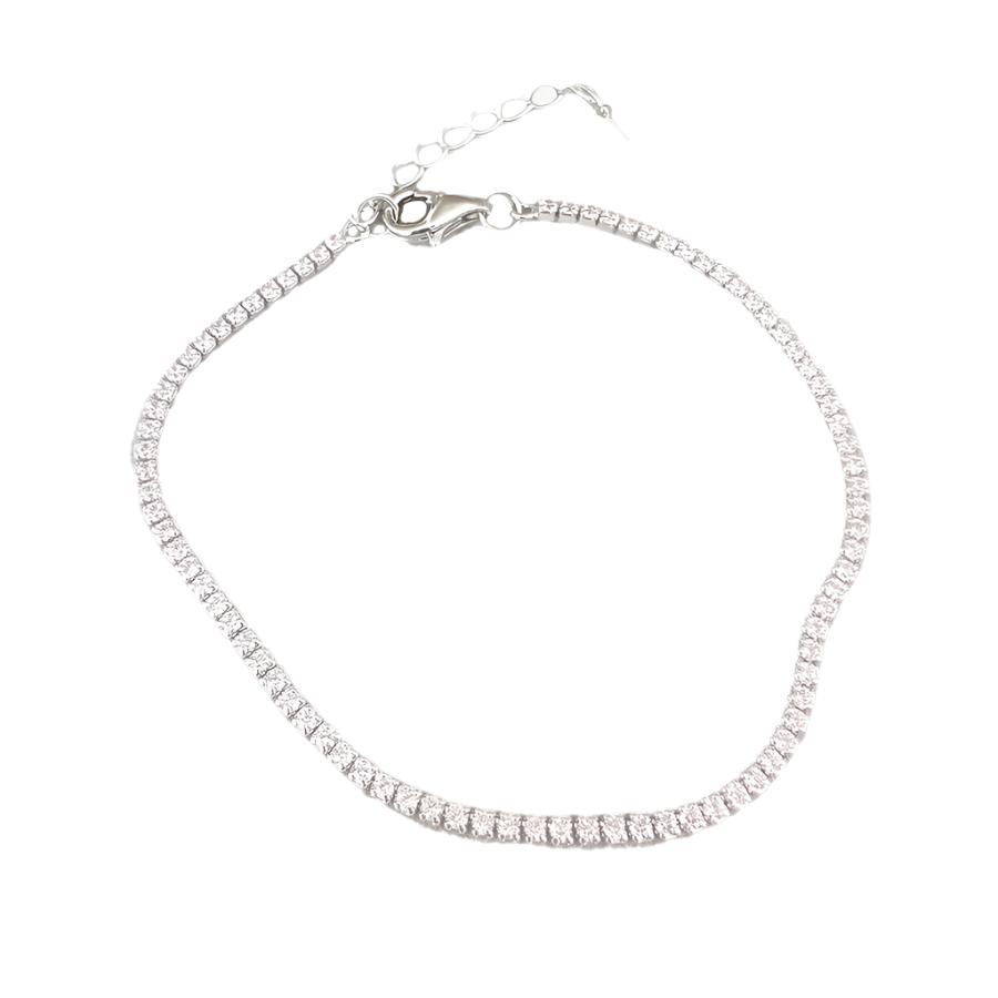 Silver Tennis bracelet with light pink cubic zirconia